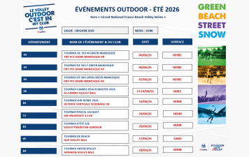 "Tournois outdoor c’est in my club" - juin